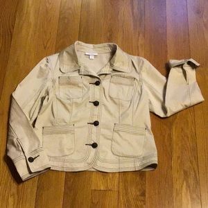 Dress Barn tan jacket, large, great condition